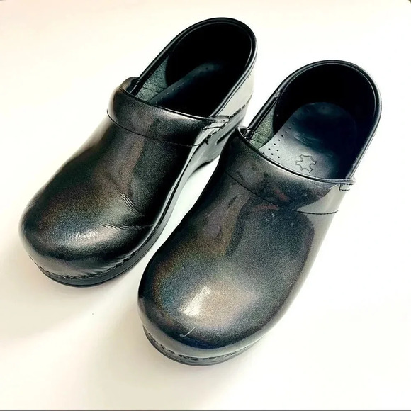 Dansko Iridescent Metallic Sparkle Glitter Clogs - Picture 2 of 9